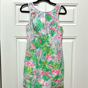 Lilly Pulitzer Pink and Green Halter Sheath Mini Dress